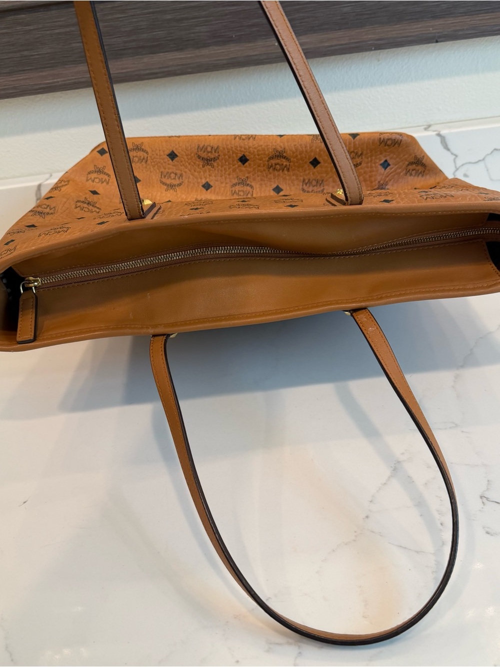MCM Cognac Visetos Heritage Tote Bag - Picture 8 of 12